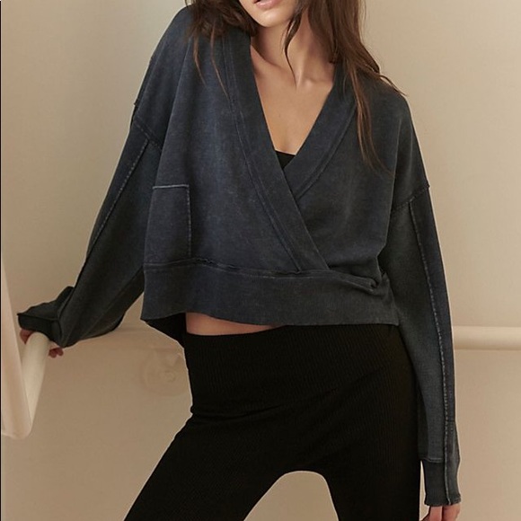 Free People Tops - FP Movment Kyoto Sweat Navy Stone Wash Pullover